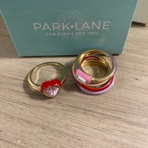 Park Lane Gold Rings with Red and Pink Accents